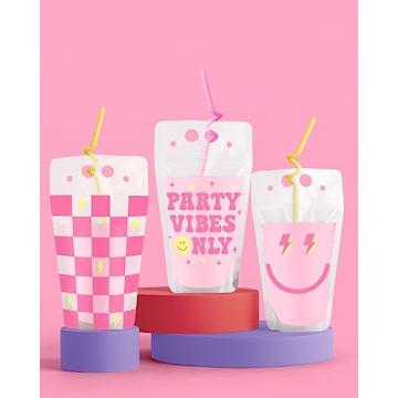 Colorful Preppy Party Drink Pouches for Every Celebration