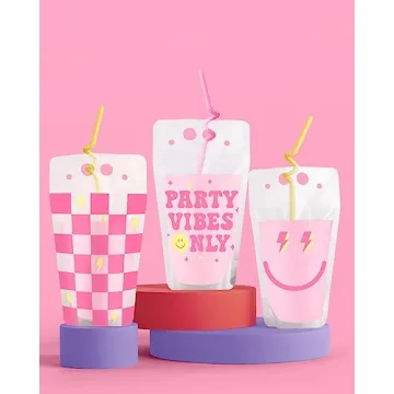 Colorful Preppy Party Drink Pouches for Every Celebration