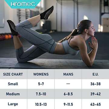 Non Slip Yoga Socks with Grips for Pilates, Ballet, Barre, Barefoot,Bikram,Hospital Anti Skid Socks for Women and Men