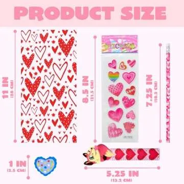 JOYIN 28 Pack Valentines Day Stationery Set Assorted for Kids, with Pencils Sticker Eraser and Rulers, and Holiday Reward Prizes Classroom School Exchange Gift