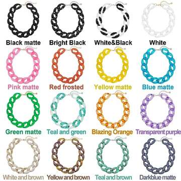 Firstmeet Stylish Chunky Acrylic Statement Necklace - Pink Matte