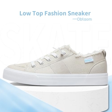Obtaom Women's Comfort Canvas Slip On Sneakers