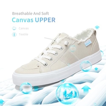 Obtaom Women's Comfort Canvas Slip On Sneakers