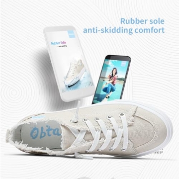 Obtaom Women's Comfort Canvas Slip On Sneakers