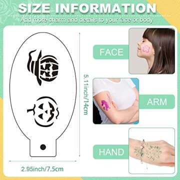 54 Pcs Face Paint Stencils Reusable Body Painting Stencils Temporary Tattoo Stencil Christmas Face P...