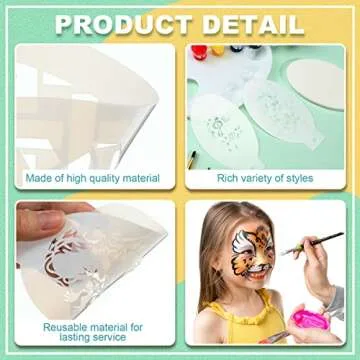 54 Pcs Party Face Paint Stencils for Kids’ Fun Creativity