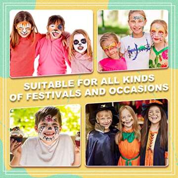 54 Pcs Face Paint Stencils Reusable Body Painting Stencils Temporary Tattoo Stencil Christmas Face Painting Kit for Parties Tattoo Painting Templates Face Tracing Stencils for Kids Makeup