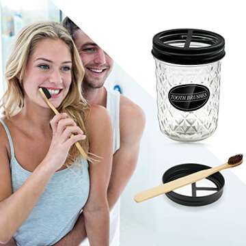 Rustic Mason Jar Bathroom Accessories Set of 4