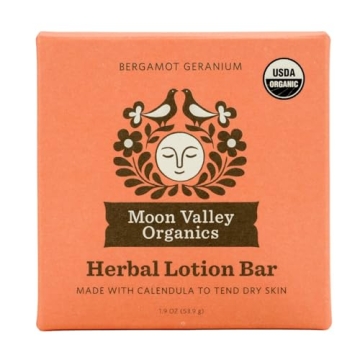 Moon Valley Organics Herbal Lotion Bar - Bergamot Geranium for Dry Skin Relief