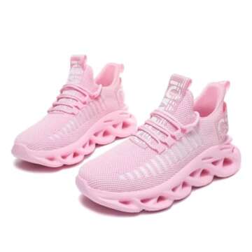 Jakcuz Ladies Platform Sneakers Women Shoes Tennis Comfy Trendy Pink Sneakers Female Casual Sneakers for Women Size 9