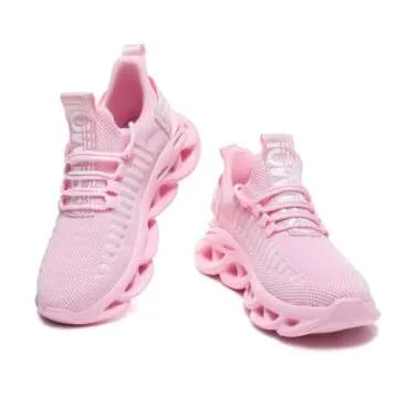 Jakcuz Ladies Platform Sneakers Women Shoes Tennis Comfy Trendy Pink Sneakers Female Casual Sneakers for Women Size 9