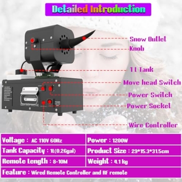 IMONE 1200W Snow Machine for Christmas Fun
