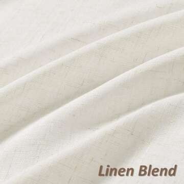 Guken Natural Linen Curtains 84 Inch Length for Living Room Bedroom 2 Panels Set Rod Pocket Light Fi...