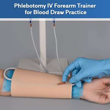 SimCoach Phlebotomy and Venipuncture Practice Kit, Wearable IV Practice Trainer Kit, IV Start Kit for Medical Education, Fit-on Intravenous Injection Simulator, Nursing School Essentials