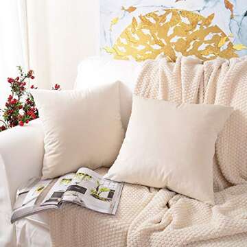 MERNETTE Pack of 2, Velvet Soft Decorative Square Throw Pillow Cover Cushion Covers Pillow case, Hom...