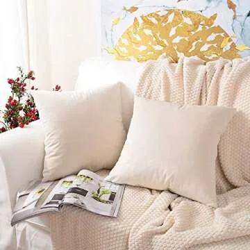 MERNETTE Pack of 2, Velvet Soft Decorative Square Throw Pillow Cover Cushion Covers Pillow case, Hom...