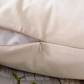 MERNETTE Pack of 2, Velvet Soft Decorative Square Throw Pillow Cover Cushion Covers Pillow case, Home Decor Decorations for Sofa Couch Bed Chair 18x18 Inch/45x45 cm (Cream)