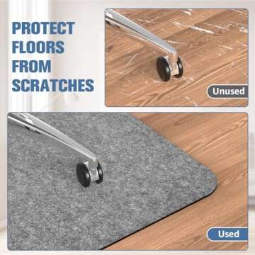 2 Pack Office Chair Mat for Hardwood Floor, 55"x35" Computer Chair Mat, Desk Chair Mat, Large Anti-Slip Floor Protector for Home Office Light Grey (Roll Packaging)