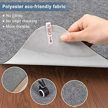 2 Pack Office Chair Mat for Hardwood Floor, 55"x35" Computer Chair Mat, Desk Chair Mat, Large Anti-Slip Floor Protector for Home Office Light Grey (Roll Packaging)