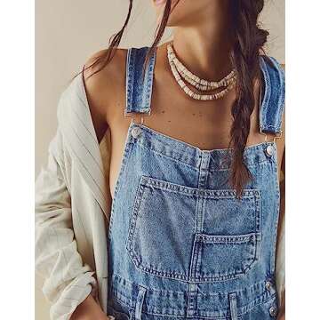 Doubauen Womens Overalls Shorts Denim Bib Straps Shorts Casual Solid Color Rompers Jumpsuits With Pockets Pants