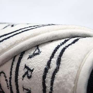 DECRAFTS Oval Bathroom Rugs for Bathtub and Shower Soft Bath Mats for Front Door for Toilet, Kitchen, Living Room, Washable (Black and White 15.7 x 47 inch)