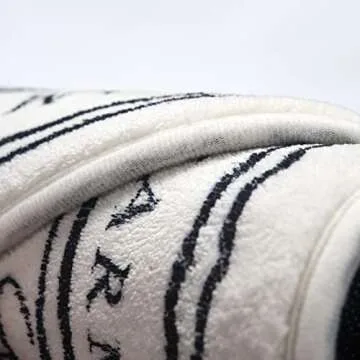 DECRAFTS Oval Bathroom Rugs for Bathtub and Shower Soft Bath Mats for Front Door for Toilet, Kitchen, Living Room, Washable (Black and White 15.7 x 47 inch)