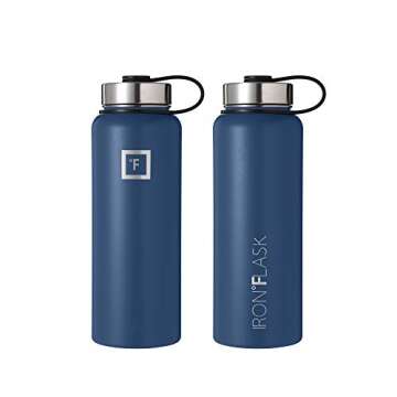 IRON °FLASK Sports Water Bottle - 1180 ml, 3 Lids (Spout Lid), Vacuum Insulated Stainless Steel, Double Walled, Thermo Mug, Metal Canteen