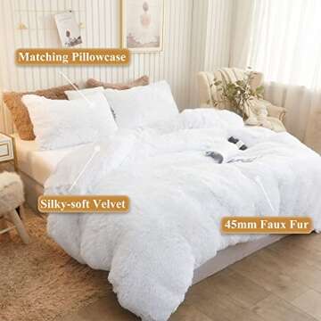 XeGe Plush Shaggy Duvet Cover Set - Luxurious & Cozy Bedding