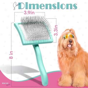 Floof by Brodie, Brodie Dog Brush - Slicker Brush for Dogs - Dog Brush for Shedding and Grooming - Best Dog Brush for Long Haired Dogs and Pets