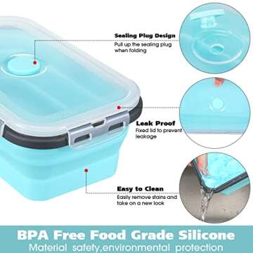 Collapsible Food Storage Containers - 8 Pieces Silicone Set