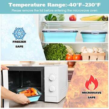 Collapsible Food Storage Containers - 8 Pieces Silicone Set