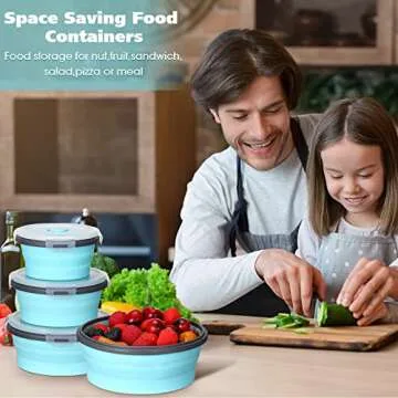 Collapsible Food Storage Containers - 8 Pieces Silicone Set
