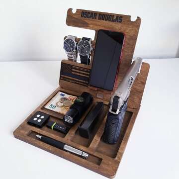 Personalized Wooden Police Officer Docking Station