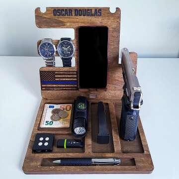 Personalized Wooden Police Officer Docking Station