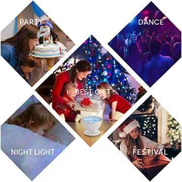 TOMNEW Ocean Wave Projector Sound Machine, Night Light Projector with Remote Control Timer 7 Colors LED Lighting Modes Water Lamp for Kids Adults Bedroom Living Room Party Decorations Gift (White)