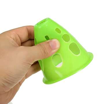 Jucoan 50 Pack 3 Inch Mini Sports Cones, Plastic Windproof Skate Cones with Hole, Bright Colors Sports Training Agility Marker Cones for Roller Skating Football Indoor Outdoor