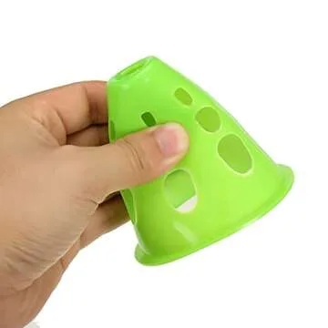 Jucoan 50 Pack 3 Inch Mini Sports Cones, Plastic Windproof Skate Cones with Hole, Bright Colors Sports Training Agility Marker Cones for Roller Skating Football Indoor Outdoor