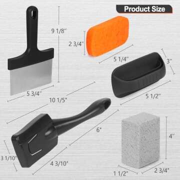 SHINESTAR 26-Piece Griddle Cleaning Kit for Blackstone, Flat Top Grill Cleaner Kit with Scraper, Cleaning Brick, Scouring Pads, Professional Griddle Accessories Kit for Cleaning, Easy to Remove Stain