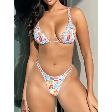 Stylish COZYEASE Micro Triangle Thong Bikini for Women