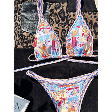 Stylish COZYEASE Micro Triangle Thong Bikini for Women