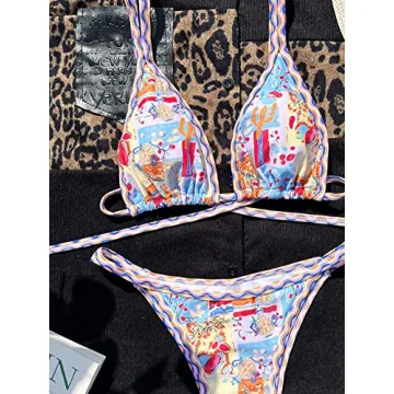 Stylish COZYEASE Micro Triangle Thong Bikini for Women