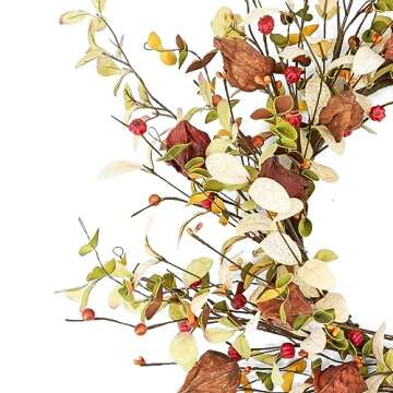YNYLCHMX 18" Fall Wreath for Front Door Decor