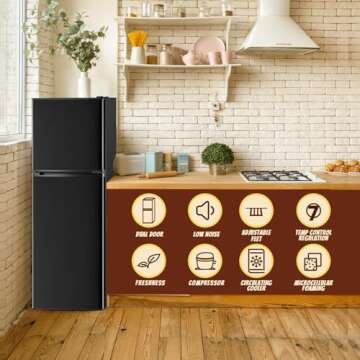 TACOOL 5.0 Cu.Ft Mini Fridge with Freezer - Ideal for Dorms and Offices
