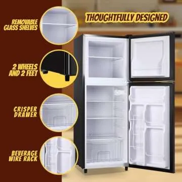 TACOOL 5.0 Cu.Ft Mini Fridge with Freezer - Ideal for Dorms and Offices