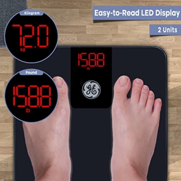 GE Digital Smart Bathroom Scale Bluetooth Weight BMI Tracker