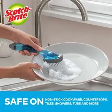 Scotch-Brite Kitchen Brush Kit - Glass and Water Bottle Brush & Advanced Soap Control Dishwand Brush...