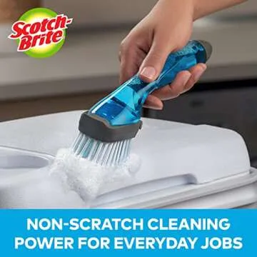 Scotch-Brite Kitchen Brush Kit - Glass and Water Bottle Brush & Advanced Soap Control Dishwand Brush - Scrub Brushes for Cleaning Kitchen and Washing Dishes