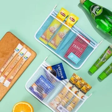 MOLANLY 4PCS Refrigerator Door Organizer Set, Fridge Hanging Mesh Bag for Kitchen , Household Sundries Sorting Bag, Only for Small Objects Containers