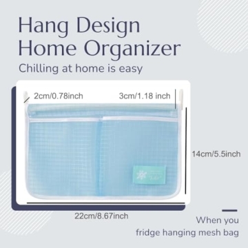 MOLANLY 4PCS Refrigerator Door Organizer Set, Fridge Hanging Mesh Bag for Kitchen , Household Sundries Sorting Bag, Only for Small Objects Containers