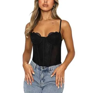 SOFIA'S CHOICE Sexy Lace Corset Top for Women